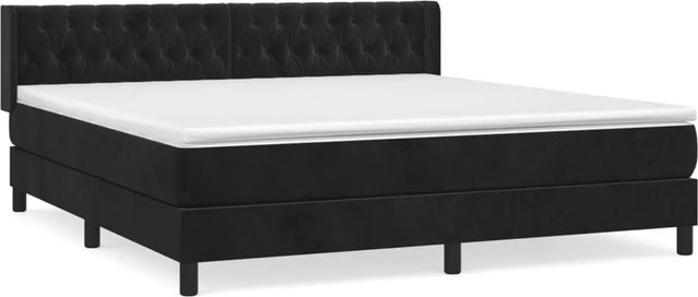 vidaXL Boxspringbett mit Matratze in Schwarz aus Samt, Hybrid-Design mit Taschenfederkern, B/T: 180 x 200 cm - Bild 1