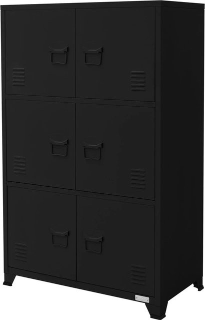ML-Design Aktenschrank aus Metall in Schwarz, freistehend mit verstellbaren Regalböden, B/T/H: 75 x 40 x 120 cm - Bild 1