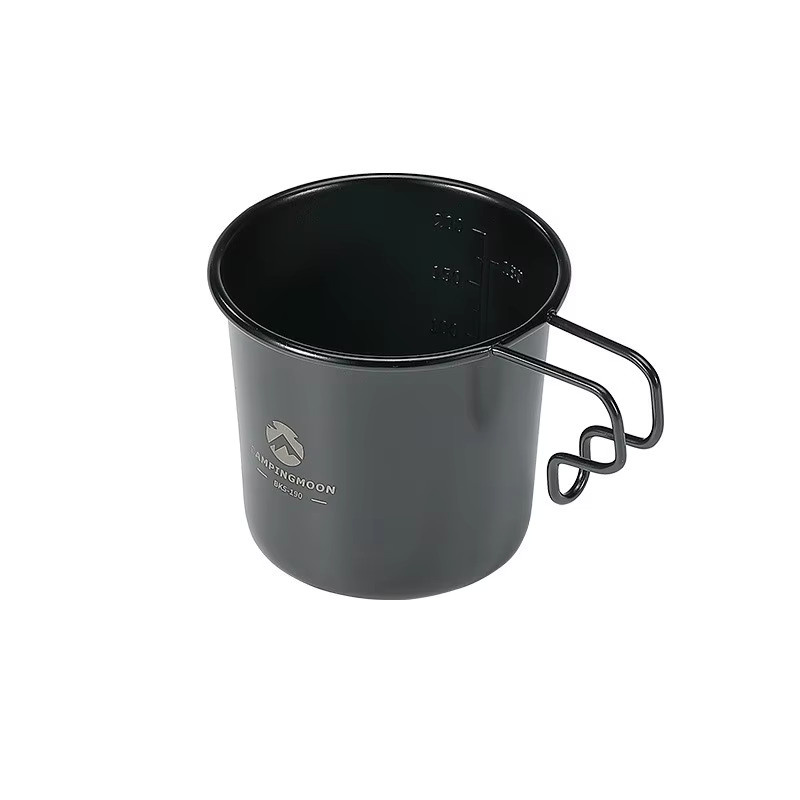 CAMPINGMOON Outdoor Camping Bierkrug aus Edelstahl mit Titan-Beschichtung in Schwarz, stapelbarer Trinkbecher - Bild 3
