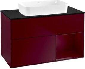 V&B Waschtischunterschrank Finion mit Wandbeleuchtung, Farbe Peony Matt, Breite: 100 cm, Tiefe: 60,3 cm - Bild 1