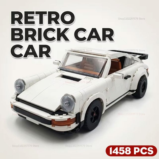 Retro-Auto-Baukasten-Set, 1458 Teile, 2-in-1 Rennwagen, Klassisches Auto - Bild 1