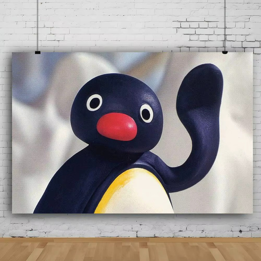 Mesuca Pingu-Serie Pinguin-Fotohintergrund für Kindergeburtstage und Kinderporträts, Mehrfarbig, B/H: 70 x 70 cm - Bild 3