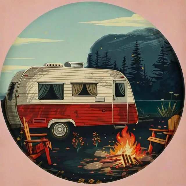 Potdemiel Wanddekoration Vintage Wohnmobil aus Metall in Multicolour, B/H: 20 x 20 cm - Bild 1