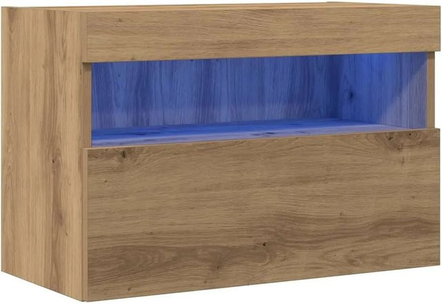 vidaXL Wand-TV-Schrank Artisan-Eiche in Braun mit integrierter Beleuchtung, B/T/H: 60 x 30 x 40 cm - Bild 1
