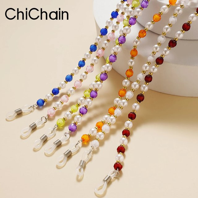 chichain Brillenkette Perlen, multicolour, brown - Bild 1