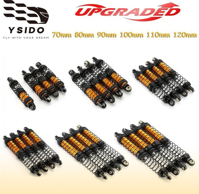 YSIDO Stoßdämpfer, 4-teiliges Set, Metall, Schwarz, für 1/10 RC Crawler Auto - Bild 1