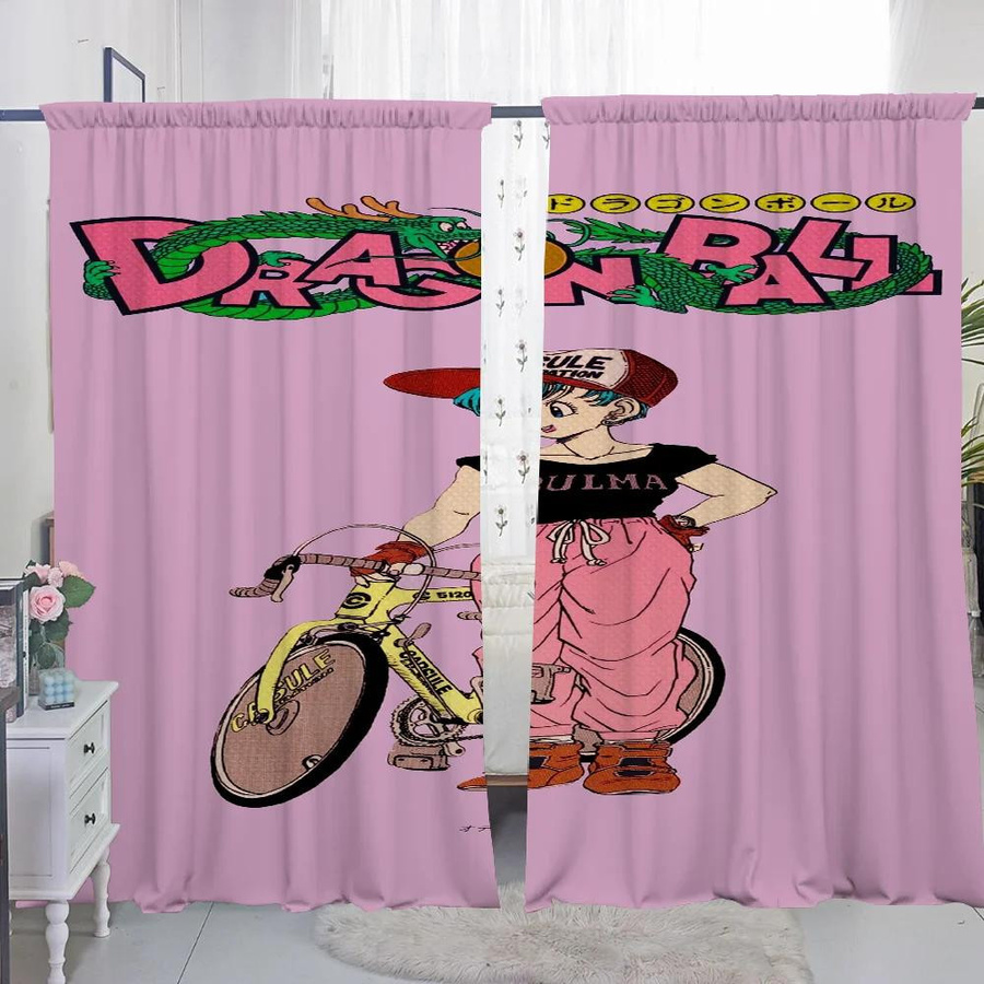 2er-Set Dragon Ball Vorhänge für Wohnzimmer und Schlafzimmer, halbtransparente Raumteiler mit Grafikdesign, Breite: 50 cm, Höhe: 70 cm - Bild 1
