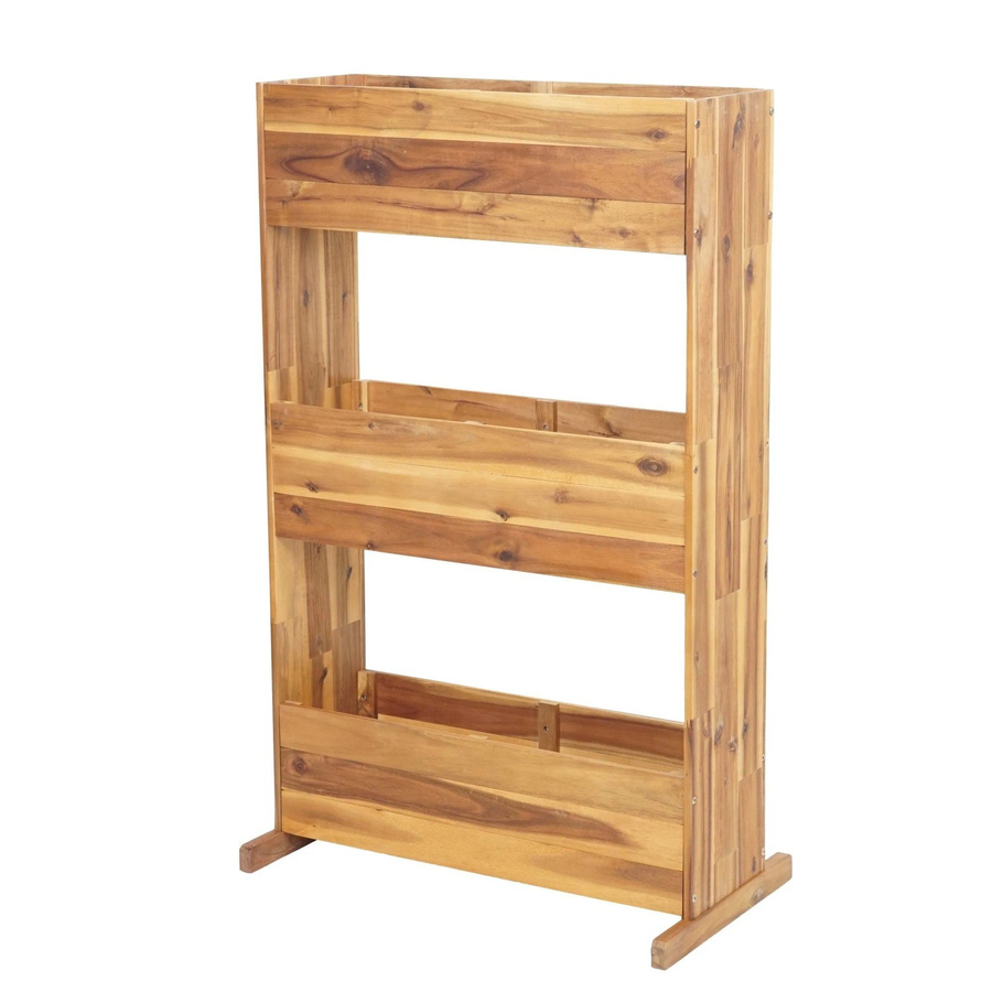 MCW Pflanzkastenregal Hochbeet aus Akazienholz in Braun, 3 Reihen, B/T/H: 115 x 40 x 71 cm - Bild 2