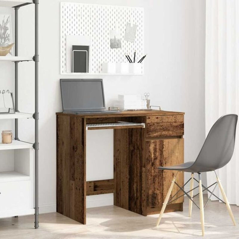 Vidaxl Schreibtisch in Altholz-Optik Braun im Landhaus- und Industrial-Stil aus Holzwerkstoff B/T/H: 86 x 49 x 76 cm - Bild 1