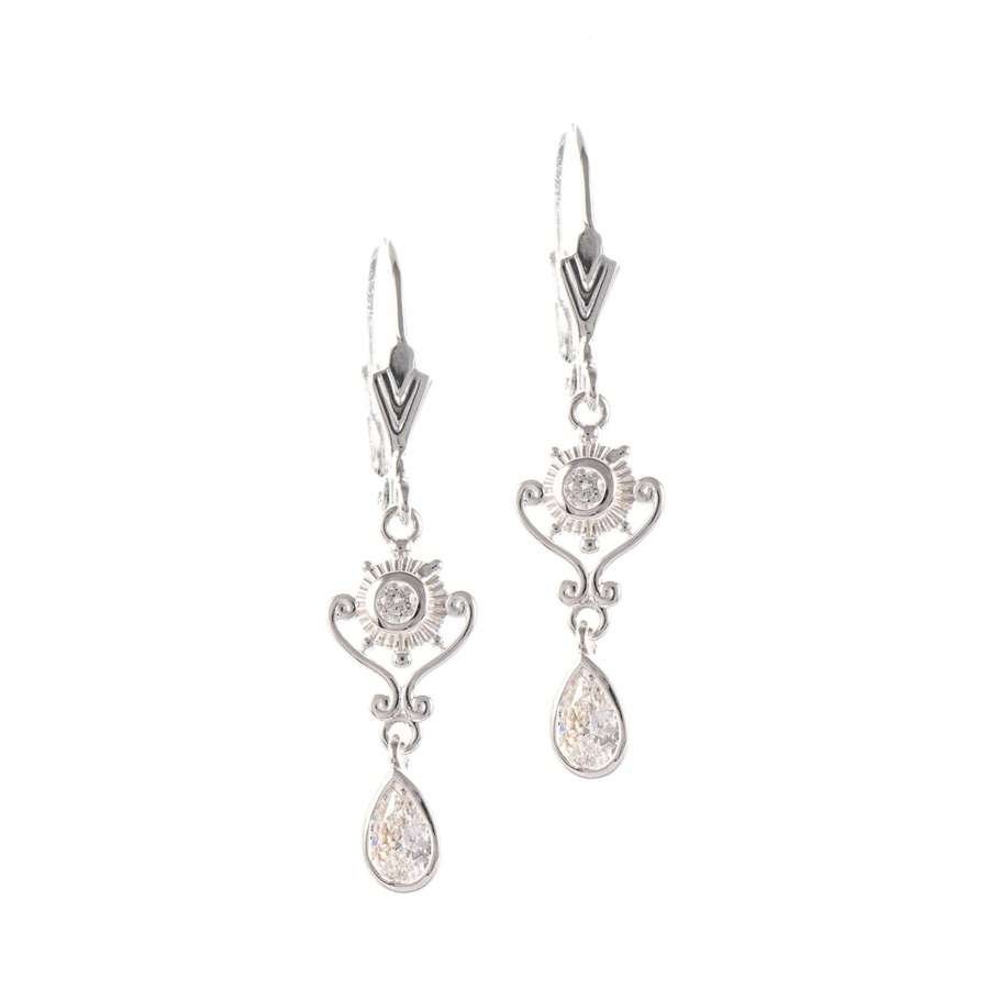 Ohrringe 925 Silber, Zirkonia weiss - Bild 1