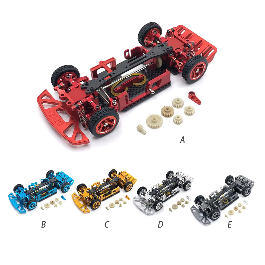 Wltoys Metall-Carrosserie-Chassis-Rahmenset, 1:28, Carbon Faser, Blau, Zubehör - Bild 2