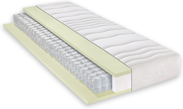 BeCo Maxi Strong Taschenfederkernmatratze in Weiß, H3, B: 120 cm, T: 200 cm, H: 21 cm - Bild 1