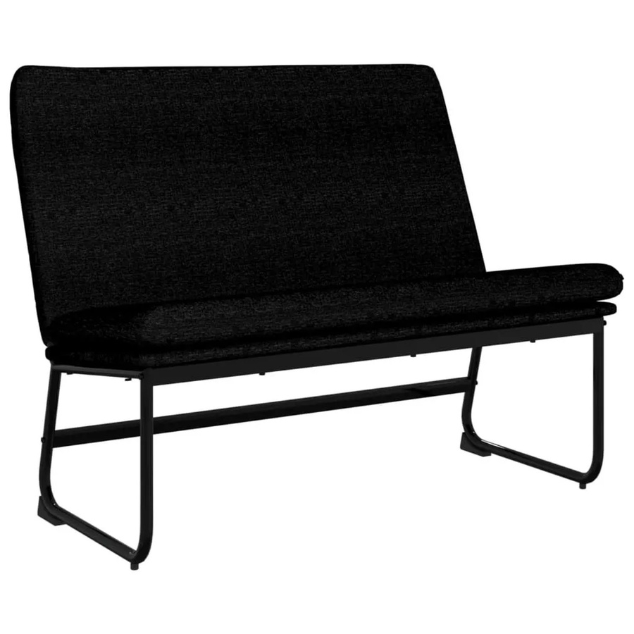 vidaXL Sitzbank Schwarz aus Stoff und Metall B/T/H: 100 x 75 x 76 cm - Bild 2