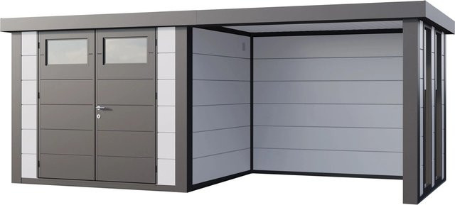 Telluria Gerätehaus Classico mit Lounge S Rechts und Fenster in Weiß, B/H/T: 572 x 219 x 258 cm - Bild 1