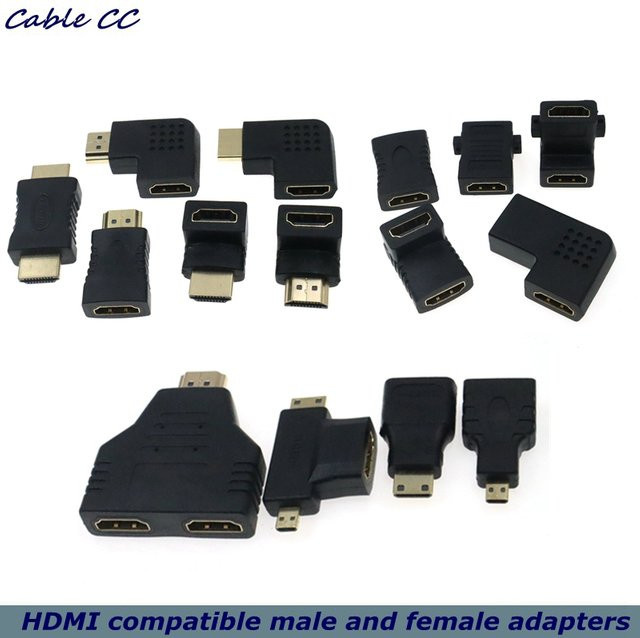 AXONUS Micro Mini HDMI Adapter 90-Grad-Rechtswinkel auf HDMI Buchse in Schwarz - Bild 1