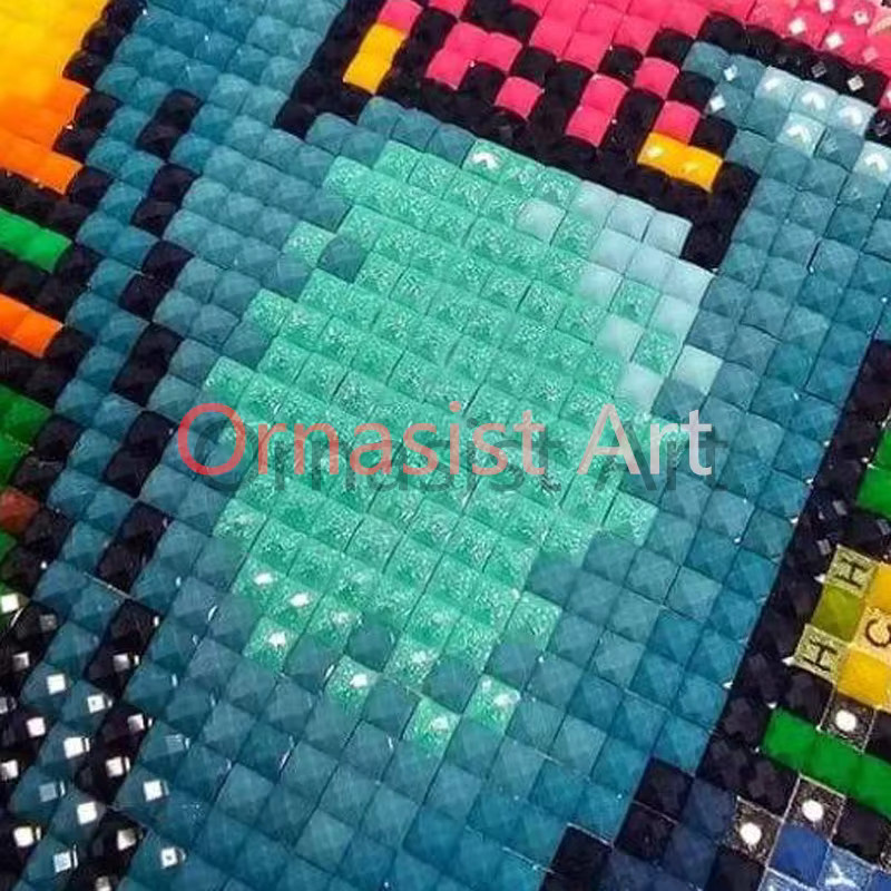 Ornasist DIY Kristall Diamant Malerei Katze Motiv in Mehrfarbig, Wandbild mit Mosaik-Effekt, B/H: 40 x 50 cm - Bild 2