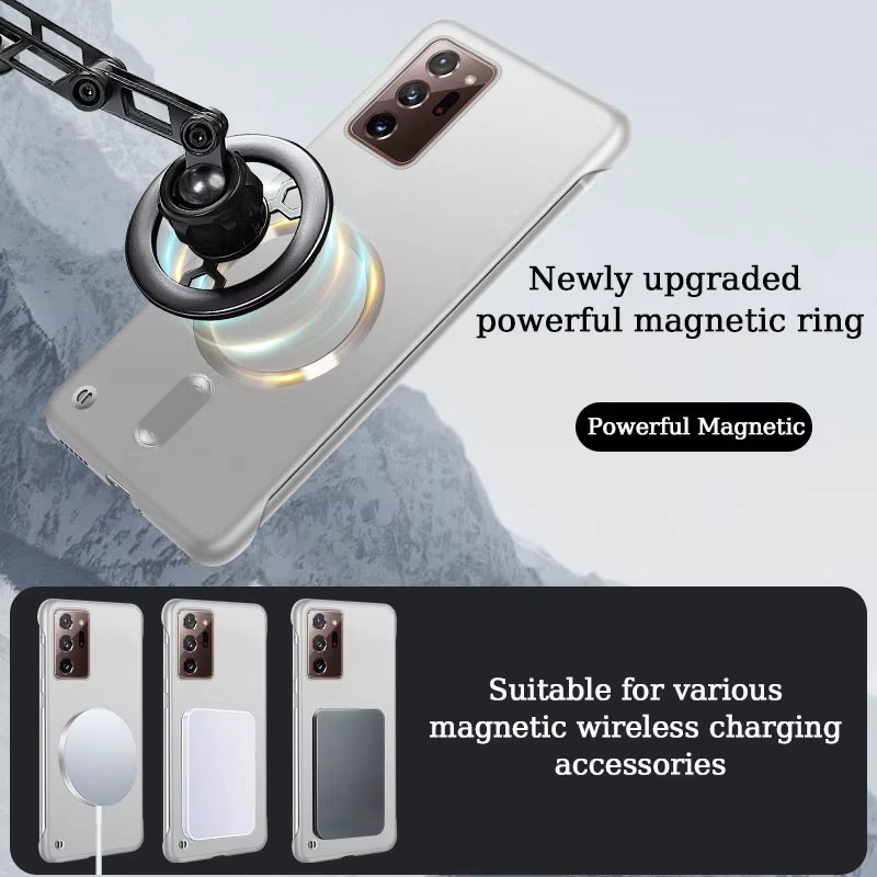 Lucky Ring Magnetische Handyhülle für Samsung Note 20 Ultra und Note10 Plus, matte stoßfeste PC-Abdeckung mit Metallbeschichtung und Magsafe-Kompatibilität, Schwarz/Gold - Bild 2