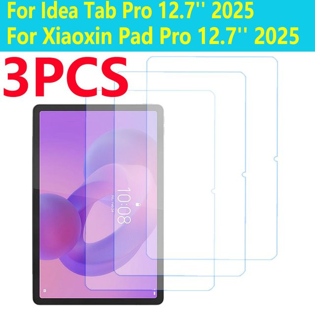 3er-Pack Displayschutzfolie aus gehärtetem Glas für Lenovo Xiaoxin Pad Pro 12,7 Zoll 2025 und Idea Tab Pro 12,7 Zoll, transparent - Bild 1
