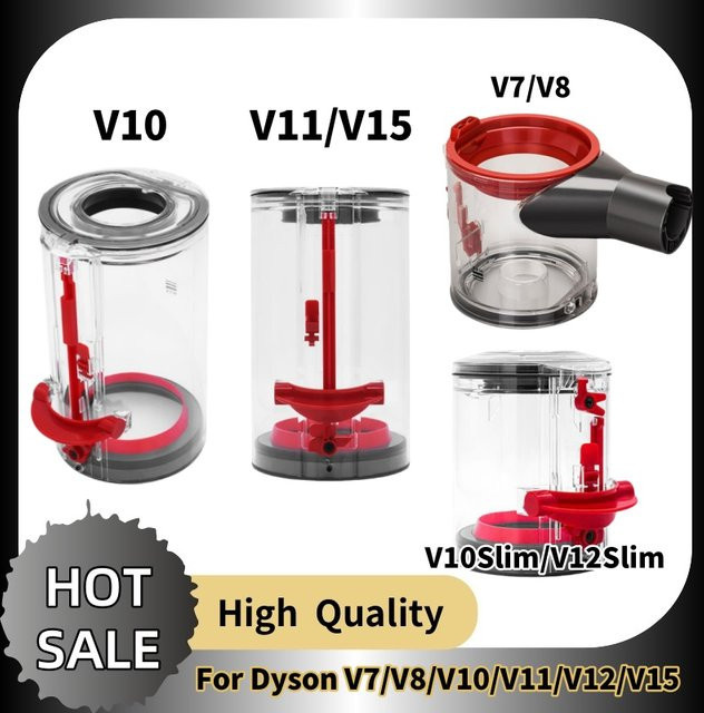 Dyson Staubeimer Ersatzteil Müllbox Slim für V7 V8 V10 V11 V12 V15 in Transparent, B/T/H: 20,0 x 13,0 cm - Bild 1
