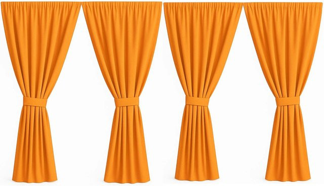 Setgarden Outdoor Vorhang für den Balkon, Orange, 1 Stück, B: 155 cm, H: 240 cm - Bild 1