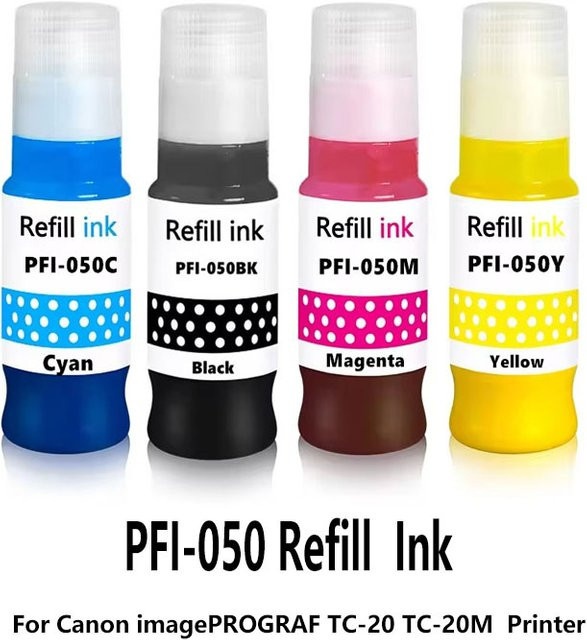 PFI-050 Pigmenttinte für Canon TC-20 und TC-20M Drucker, wasserfeste Nachfülltinte in Multicolor - Bild 1