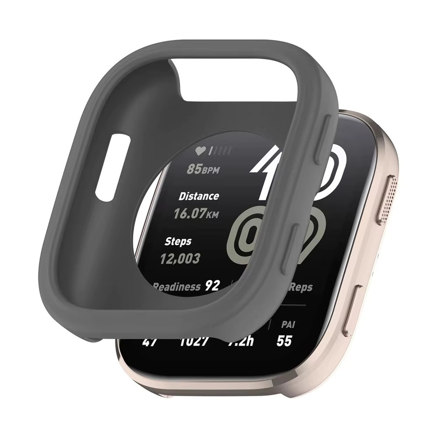 LCAPLE Uhrenarmband und Hülle für Amazfit Bip 6, Silikon, Schwarz - Bild 3