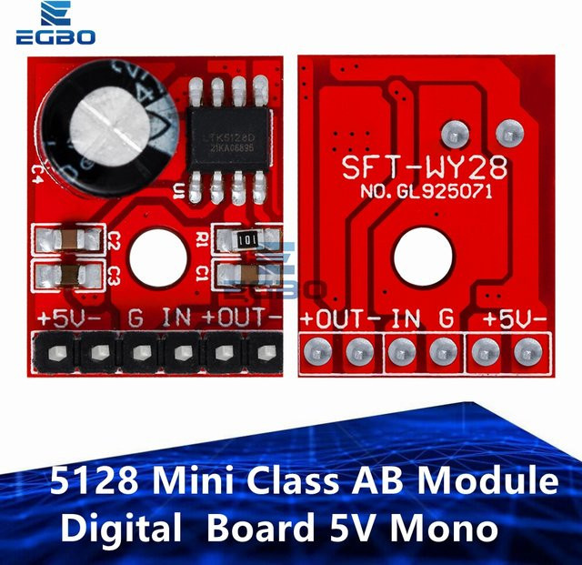 EGBO Mini Klasse AB Audio Power Verstärker Modul VS8871 SFT-MY28, 5V Mono 5W, Rot - Bild 1