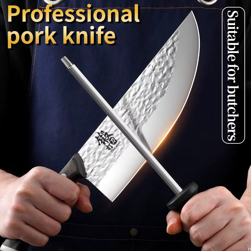 PLYS Geschmiedetes Fleischschneidemesser in Silber als professionelles Hackmesser für Schweinefleisch und Knochen - Bild 5