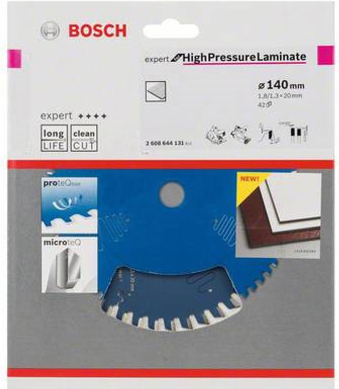 Bosch Expert Kreissägeblatt für HPL, blau, Durchmesser: 140 mm, Bohrung: 20 mm, 42 Zähne - Bild 2