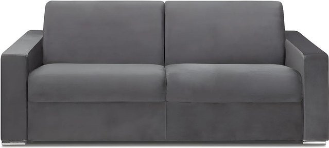 Vente-unique Schlafsofa Calito in Anthrazitgrau mit Samtbezug, Breite: 216 cm - Bild 1