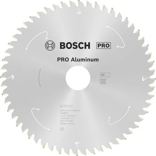 Bosch Kreissägeblatt Standard für Aluminium, Farbe: Silber, Durchmesser: 190 mm, Bohrung: 30 mm, 56 Zähne, Carbide Tipped - Bild 1