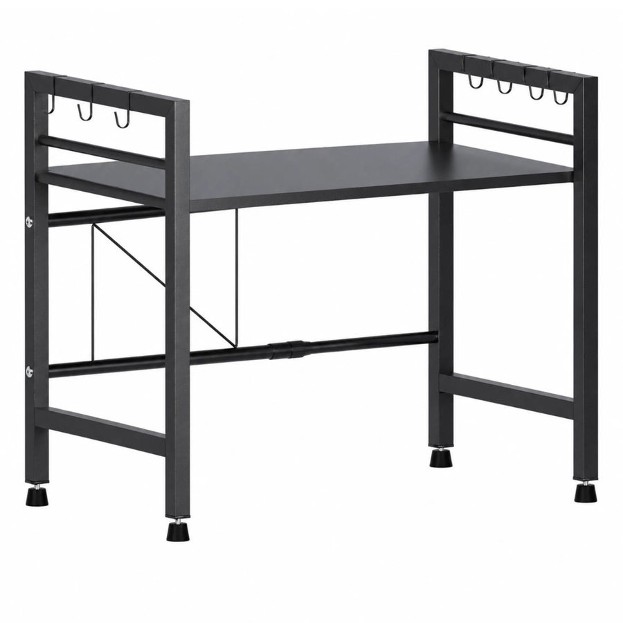 DELUKE Mikrowellenregal ASTRID Küchenregal aus Metall in Schwarz, B/T/H: 40,5 x 36 x 48 cm - Bild 2