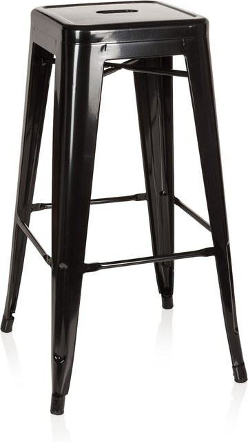 hjh OFFICE Barhocker VANTAGGIO HIGH Metall ohne Armlehnen in Schwarz im Industry-Look - Bild 1