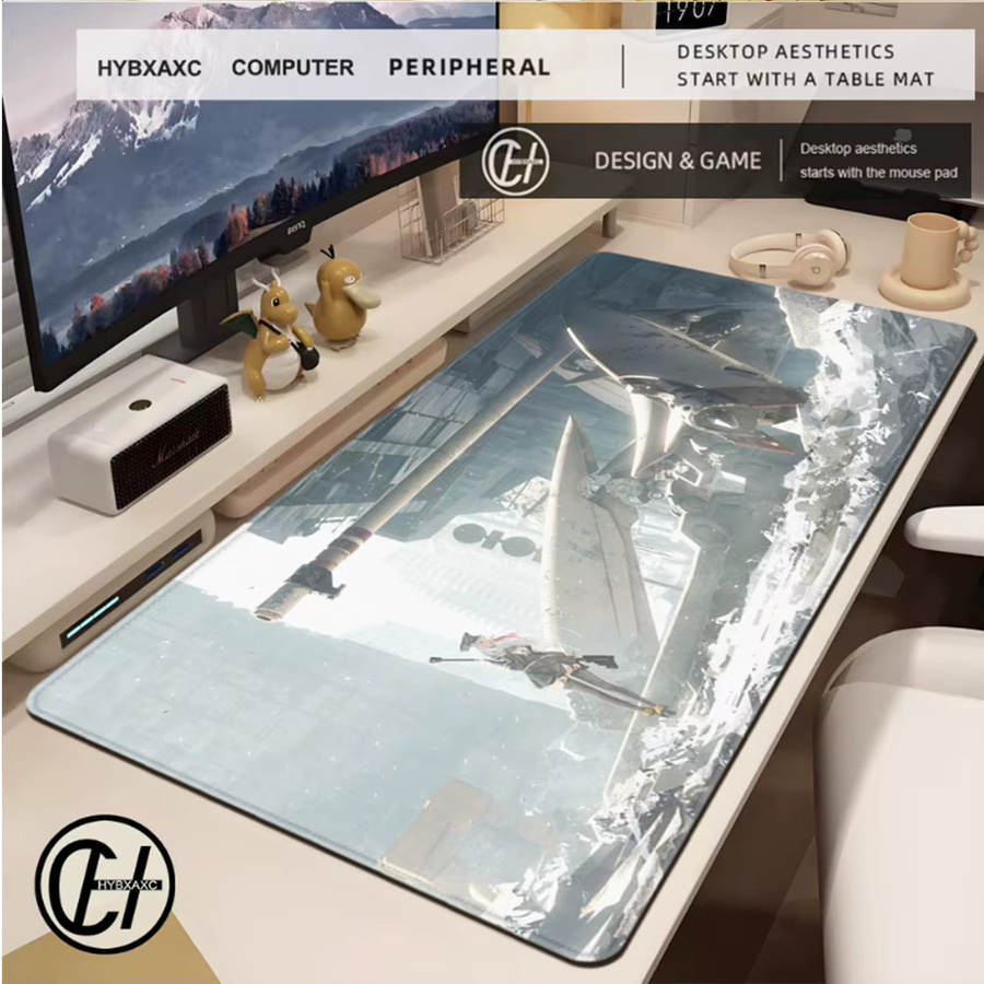 HYBXAXC Gaming-Mauspad 86 Eighty Six HD-Druck in Weiß und Schwarz mit verstärktem Rand und langlebiger Gummibasis - Bild 2