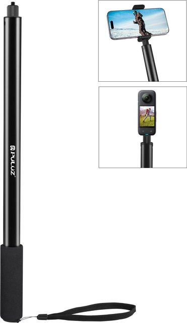 PULUZ PU641B Tragbarer Teleskop-Selfie-Stick aus Aluminiumlegierung in Schwarz, Höhe: 200 cm - Bild 1