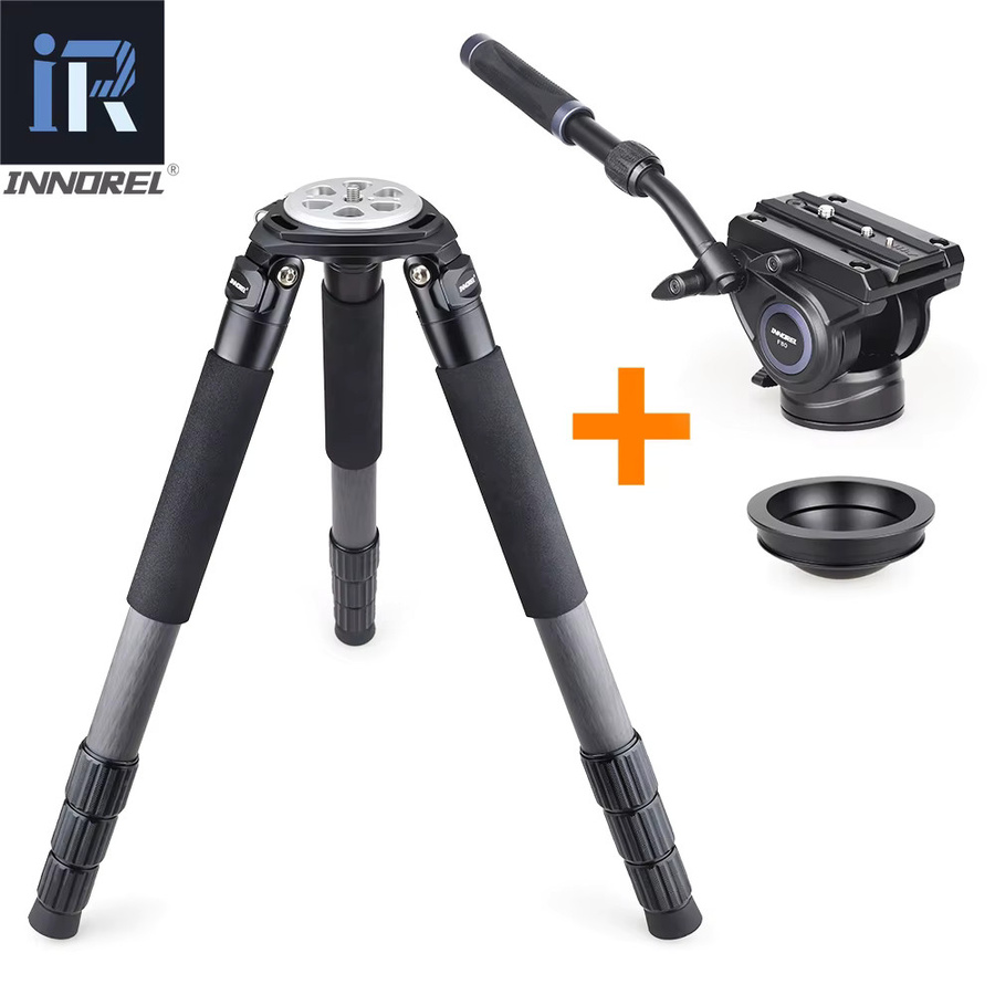 INNOREL RT90C LT404C Professionelles Vogelbeobachtungs-Kamerastativ aus 10-lagiger Kohlefaser mit 75-mm-Schüssel und Schüsseladapter in Schwarz - Bild 6