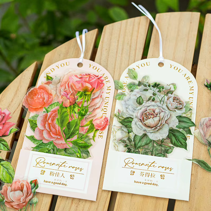 10 Stück Kristall-Tintenblumen-Aufkleber in Multicolour mit 3D-Perlmutt-Blumendesign für dein DIY Scrapbooking und Album-Basteln - Bild 2
