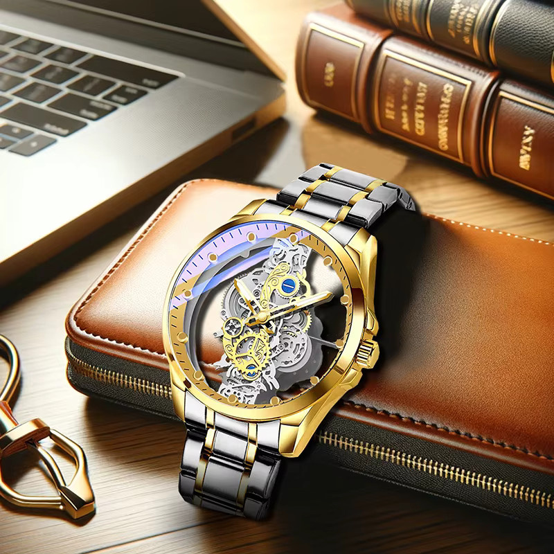 CAROTIF Armbanduhr Quarz, Edelstahl, Gold, Herren - Bild 3