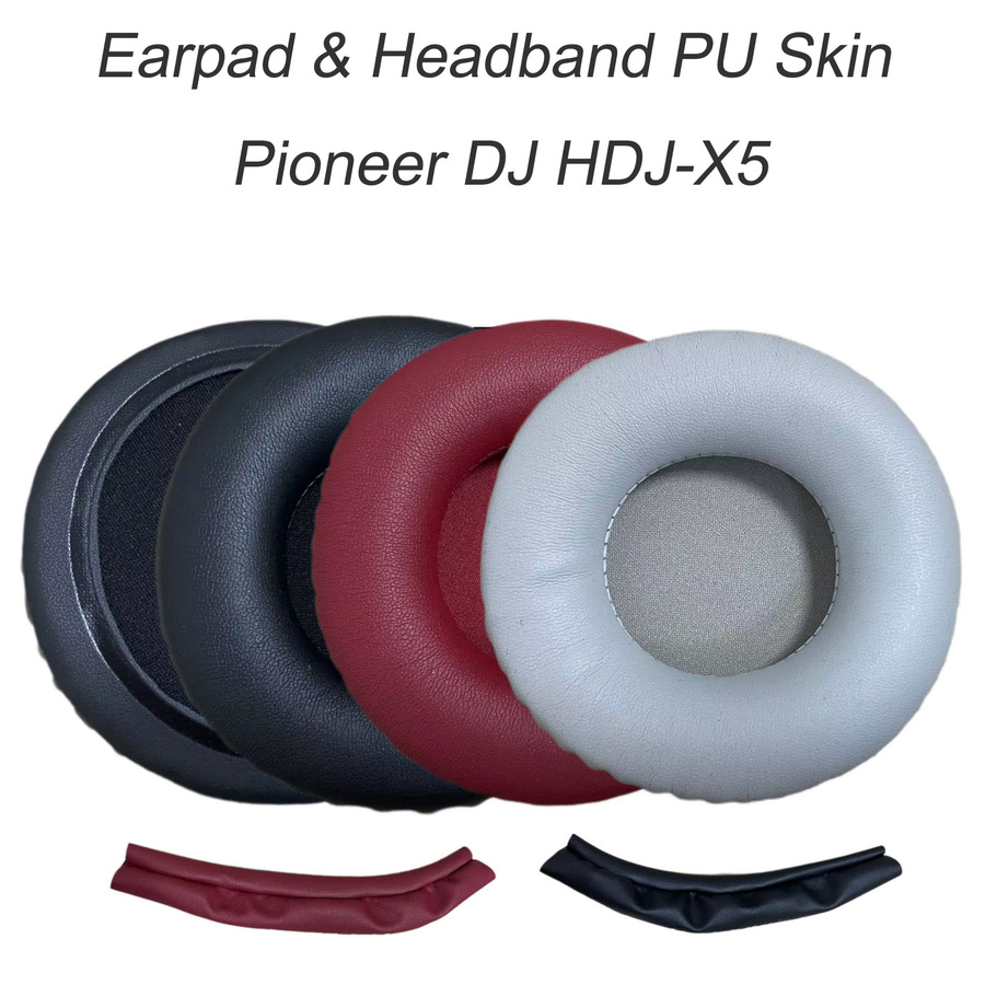 Pioneer Ersatz-Set aus PU-Haut und Ohrpolstern für professionelle DJ-Kopfhörer HDJ-X5 und HDJ-X5BT in Schwarz - Bild 2