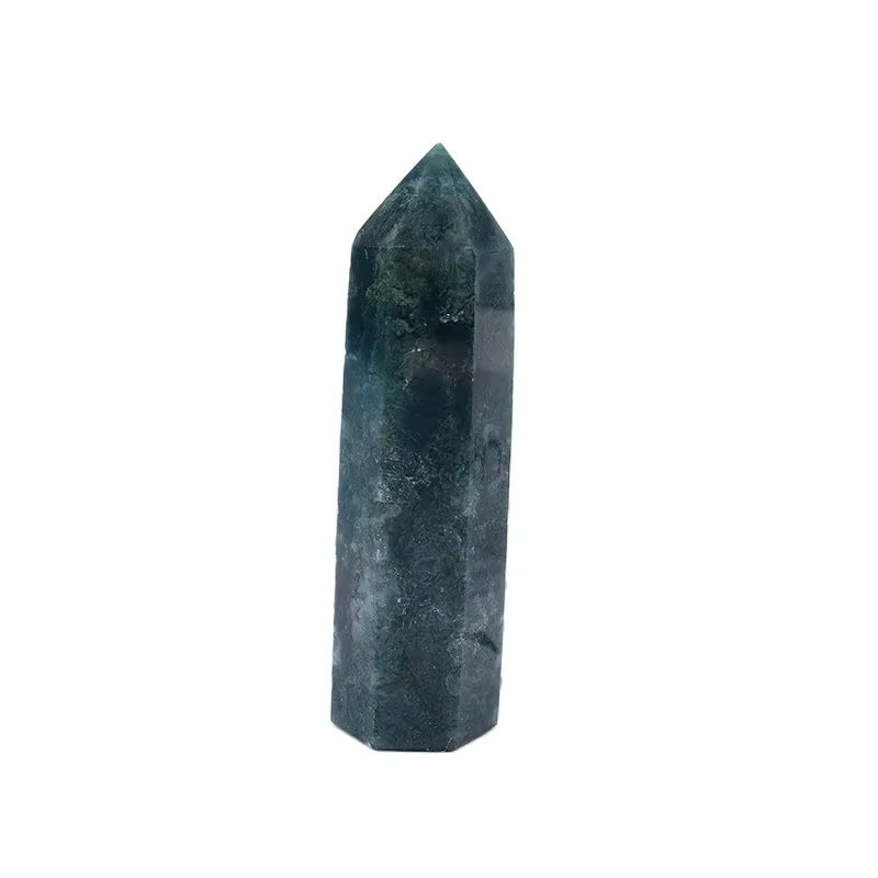 RYCRYSTAL Moosachat Obelisk aus natürlichem Kristallstein in Grün, 50-80 mm Höhe - Bild 4