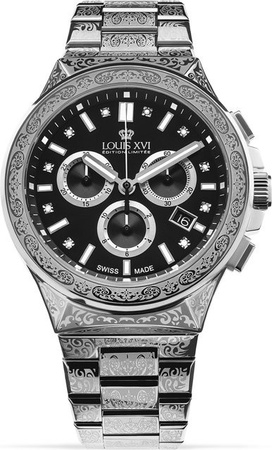 LOUIS XVI Chronograph, Quarz, Edelstahl, 42 mm, Herren