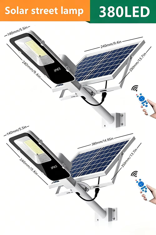 YQCHEZI Solar-Straßenleuchte mit 300W LED und 6000mAh Akku, IP65 wasserdicht, Schwarz, mit Dämmerungssensor für Garten und Außenbereich - Bild 5