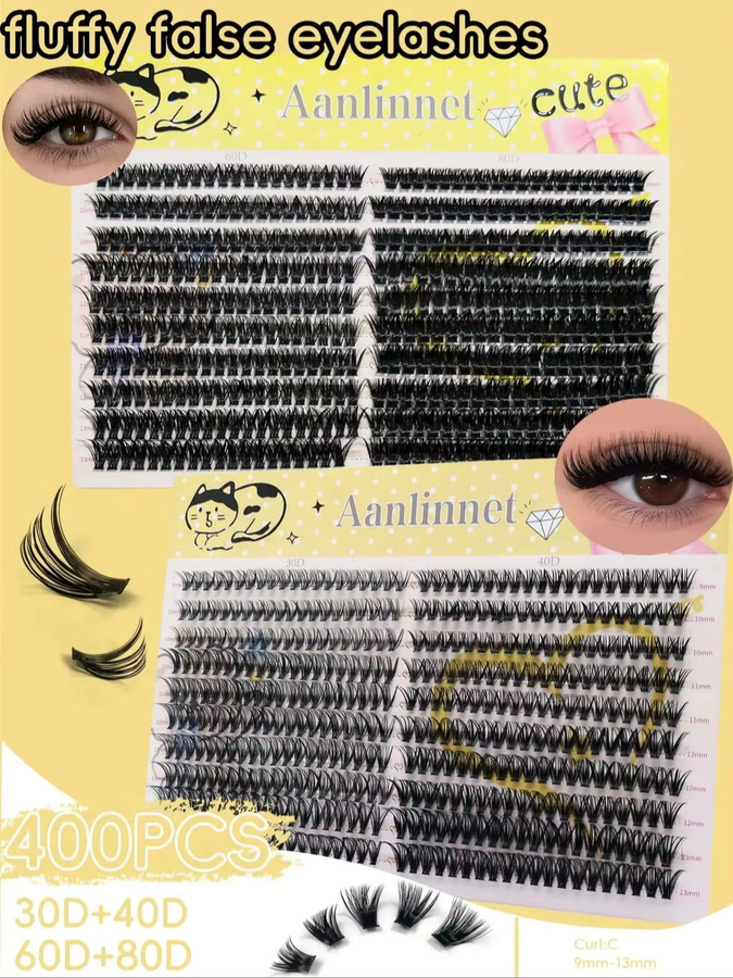 Anlinnet Künstliche Wimpern, Black, Unisex - Bild 6