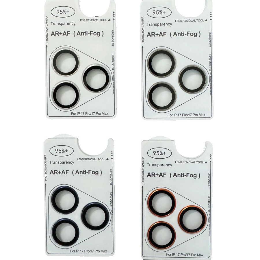Apple iPhone 17 Pro Max AR Antibeschlag Schutzfolie aus gehärtetem Glas mit Rückfahrkamera-Ausschnitt in Silber, Orange, Grau und Blau - Bild 3