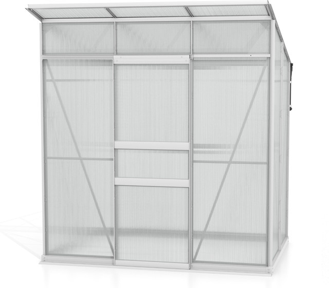 Vitavia Gewächshaus Palma 3250 mit Pultdach und Fundamentrahmen aus Aluminium und Polycarbonat - Bild 1