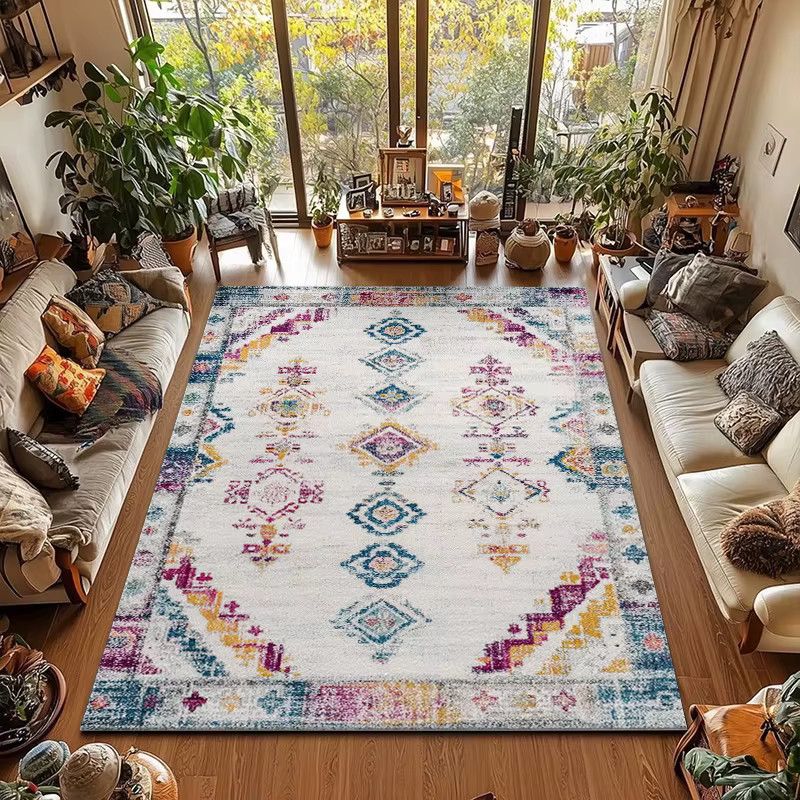 RAKKS Marokkanischer Samtteppich mit geometrischem Rautenmuster für Wohnzimmer und Schlafzimmer - Bild 2