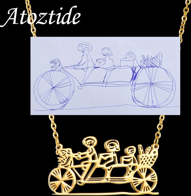 Atoztide Halskette, Edelstahl, Gold, Unisex - Bild 1