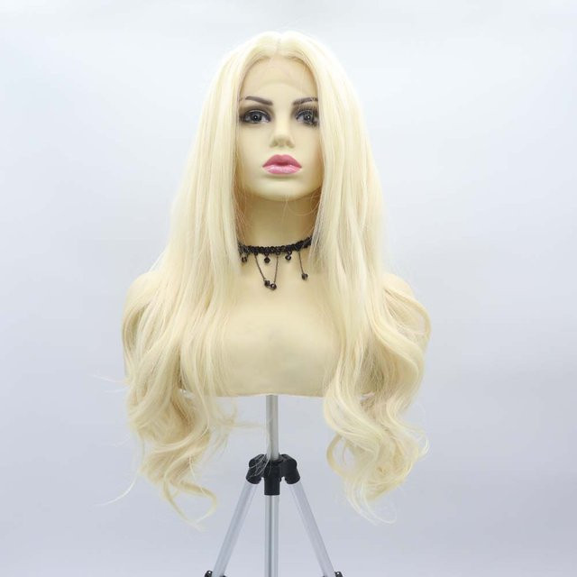 Sylvia 613 Lace-Front-Perücke, synthetisch, gelb, lange gewellt - Bild 1