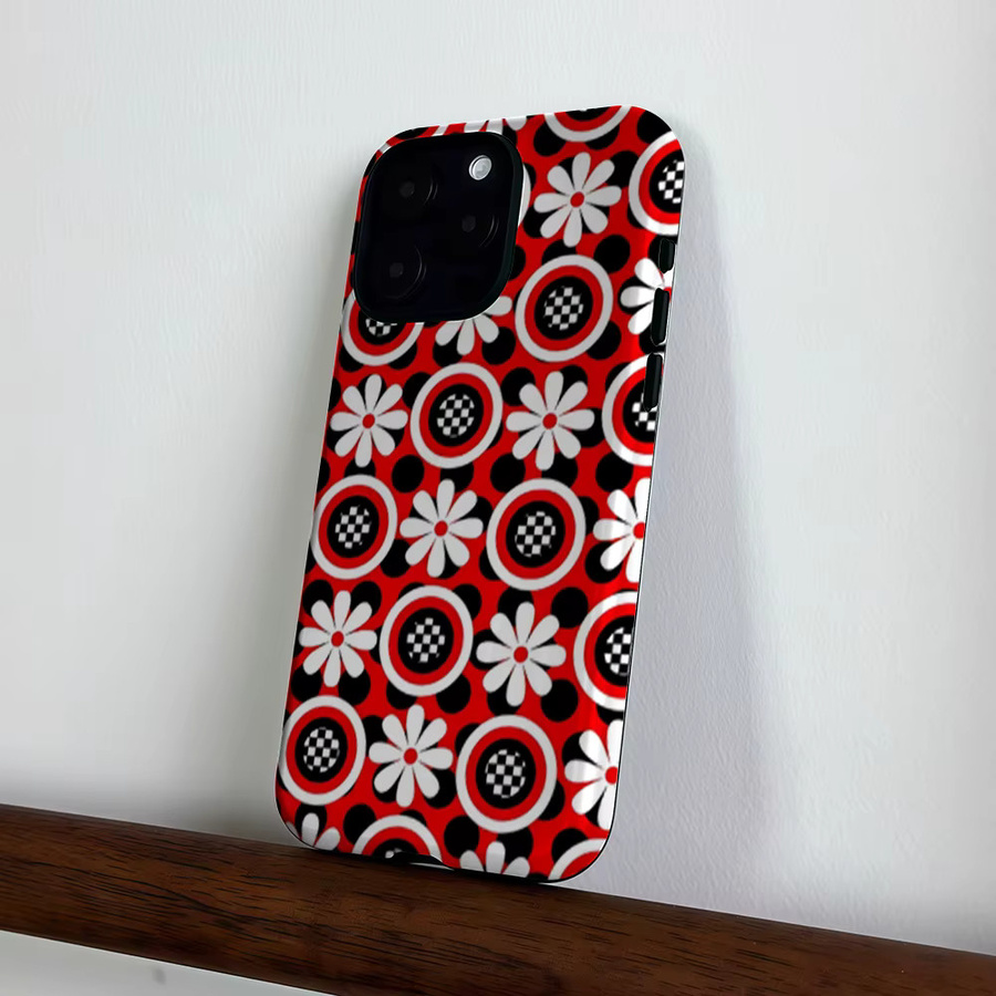 CaseLumi Matte Bumper MagSafe Hülle mit Retro Gänseblümchen-Punkte-Design für iPhone 17 16 15 14 13 Pro Max, Stoßfeste PC Abdeckung, Mehrfarbig - Bild 4