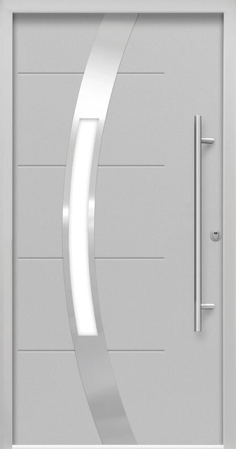 Splendoor Sicherheits-Haustür ThermoSpace Prime Prag RC2 in Grau mit Glaseinsatz, B/H: 110 x 210 cm, Anschlag Rechts - Bild 1